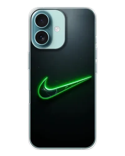 Чохол для iPhone 16 з картинкою «Неоновий контур Nike»