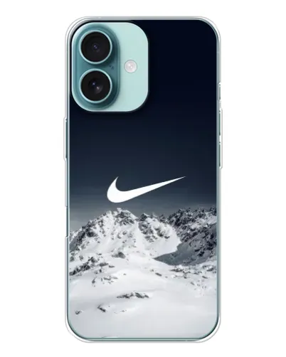 Чохол для iPhone 16 з картинкою «Nike — зимові гори»