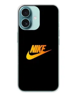 Чохол для iPhone 16 з картинкою «Золотий логотип Nike»