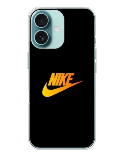 Чохол для iPhone 16 з картинкою «Золотий логотип Nike»