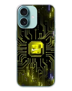 Чохол для iPhone 16 з картинкою «Nike — золота іскра»
