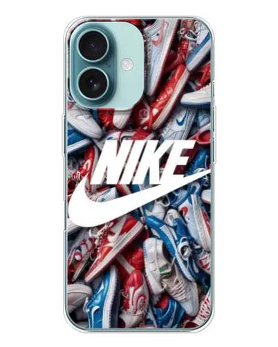 Чохол для iPhone 16 з картинкою «Колаж кросівок Найк» Чохол для iPhone 16 з картинкою «Колаж кросівок Найк»