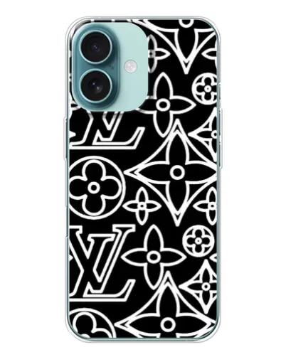 Чохол для iPhone 16 з картинкою «Чорно-білий візерунок LV» Чохол для iPhone 16 з картинкою «Чорно-білий візерунок LV»