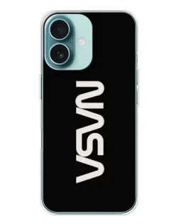 Чохол для iPhone 16 з картинкою «NASA — вертикальний логотип»