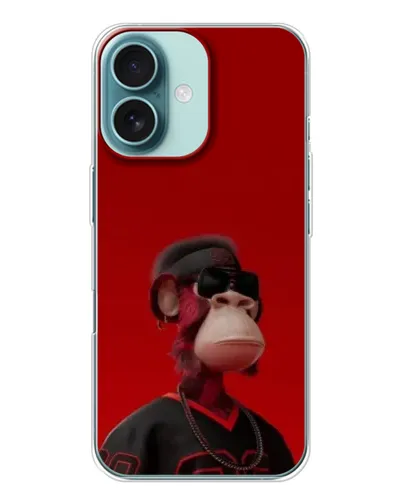 Чехол для iPhone 16 с картинкой «Bored Ape в красном» Чехол для iPhone 16 с картинкой «Bored Ape в красном»