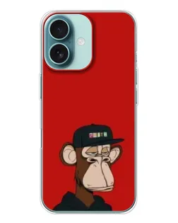 Чохол для iPhone 16 з картинкою «Bored Ape — червоний фон» Чохол для iPhone 16 з картинкою «Bored Ape — червоний фон»