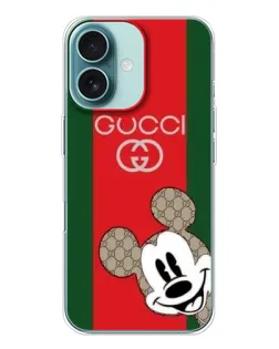 Чохол для iPhone 16 з картинкою «Gucci — смуги та Міккі»