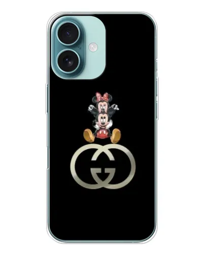 Чохол для iPhone 16 з картинкою «Мінні Маус на лого»