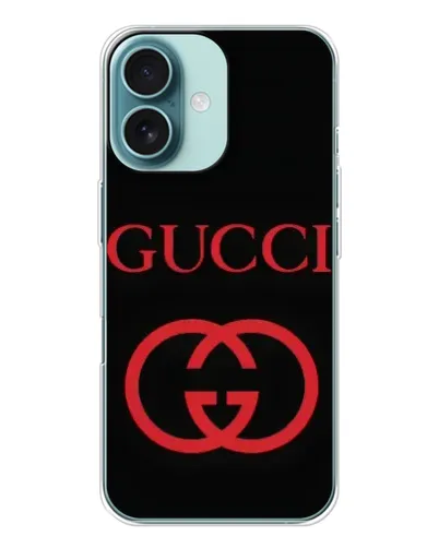Чохол для iPhone 16 з картинкою «Gucci — червоний логотип»