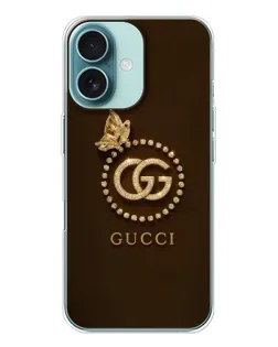 Чохол для iPhone 16 з картинкою «Gucci — золотий метелик»