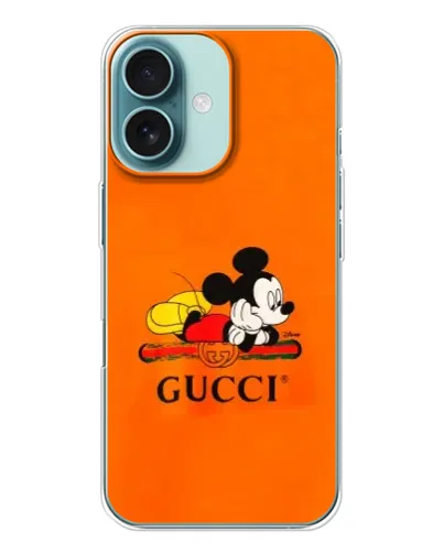 Чохол для iPhone 16 з картинкою «Міккі Маус Gucci — помаранч» Чохол для iPhone 16 з картинкою «Міккі Маус Gucci — помаранч»