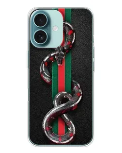 Чохол для iPhone 16 з картинкою «Gucci — змія на смузі» Чохол для iPhone 16 з картинкою «Gucci — змія на смузі»