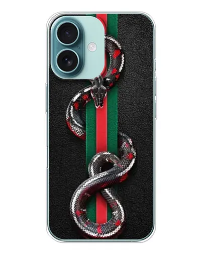 Чохол для iPhone 16 з картинкою «Gucci — змія на смузі» Чохол для iPhone 16 з картинкою «Gucci — змія на смузі»