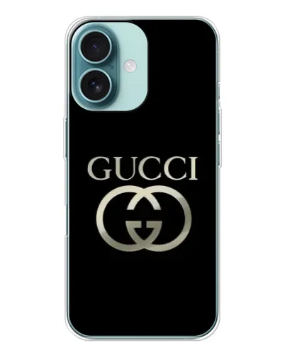 Чохол для iPhone 16 з картинкою «Gucci — золото на чорному» Чохол для iPhone 16 з картинкою «Gucci — золото на чорному»