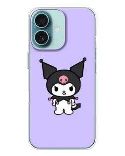 Чохол для iPhone 16 з картинкою «Kuromi — ніжний фіолетовий»