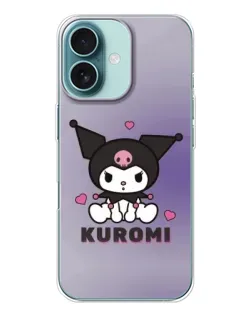 Чохол для iPhone 16 з картинкою «Kuromi — фіолетовий арт»