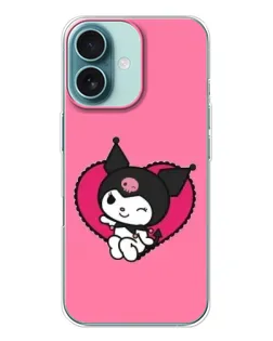 Чохол для iPhone 16 з картинкою «Kuromi — любов у серці»