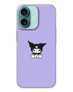 Чохол для iPhone 16 з картинкою «Kuromi — фіолетовий мінімалізм»