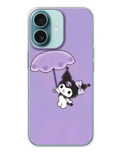Чохол для iPhone 16 з картинкою «Kuromi з парасолькою»