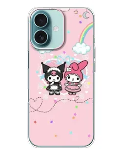 Чохол для iPhone 16 з картинкою «My Melody та Kuromi»