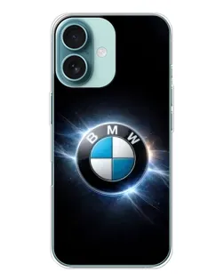 Чохол для iPhone 16 з картинкою «BMW — неонове сяйво»