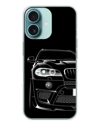 Чехол для iPhone 16 с картинкой «Темный силуэт BMW»