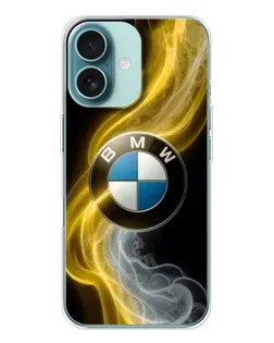 Чехол для iPhone 16 с картинкой «Золотистый дым BMW»