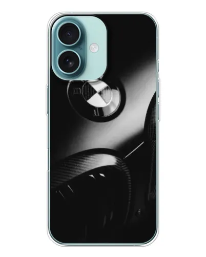 Чехол для iPhone 16 с картинкой «Эмблема BMW — макро»