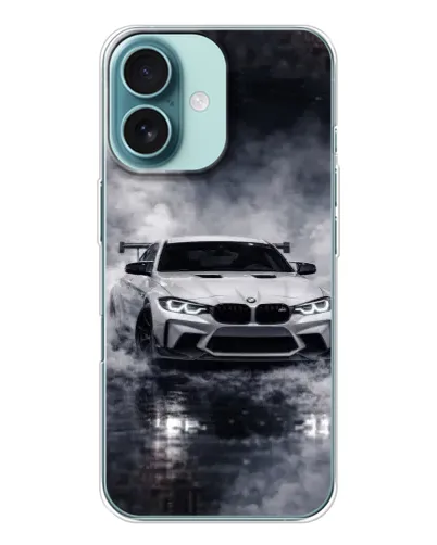 Чехол для iPhone 16 с картинкой «BMW сквозь туман»