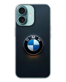 Чехол для iPhone 16 с картинкой «Логотип BMW — минимализм»