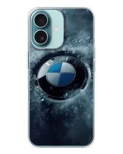 Чохол для iPhone 16 з картинкою «Логотип BMW — лід»