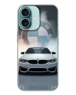 Чохол для iPhone 16 з картинкою «BMW в білому диму»