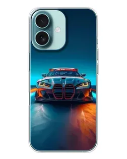 Чохол для iPhone 16 з картинкою «BMW — вогні неону»