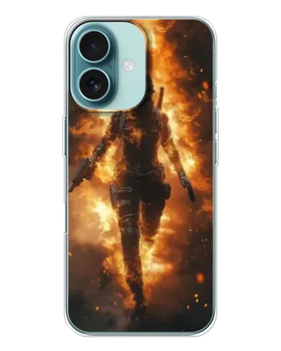 Чехол для iPhone 16 с картинкой «BMW — скорость в дожде»