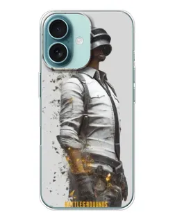 Чехол для iPhone 16 с картинкой «PUBG — боец в пыли»