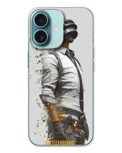 Чехол для iPhone 16 с картинкой «PUBG — боец в пыли»