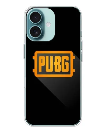 Чехол для iPhone 16 с картинкой «PUBG — рамка лого»