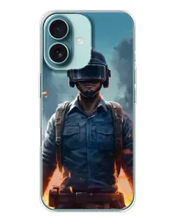 Чехол для iPhone 16 с картинкой «PUBG — реалистичный герой»