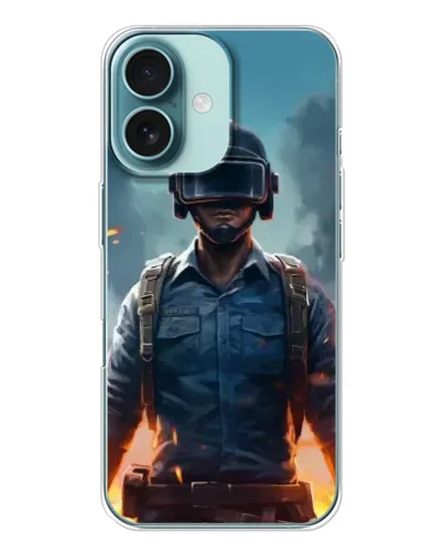 Чехол для iPhone 16 с картинкой «PUBG — реалистичный герой»