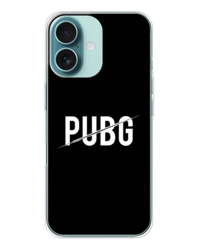 Чехол для iPhone 16 с картинкой «PUBG — белый логотип»