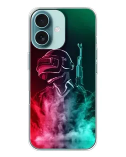 Чехол для iPhone 16 с картинкой «PUBG — огненный воин»