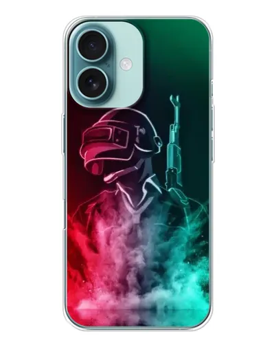 Чехол для iPhone 16 с картинкой «PUBG — огненный воин»
