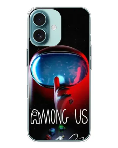 Чехол для iPhone 16 с картинкой «Красный импостер — макро»