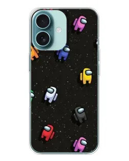 Чехол для iPhone 16 с картинкой «Космический паттерн Among Us»