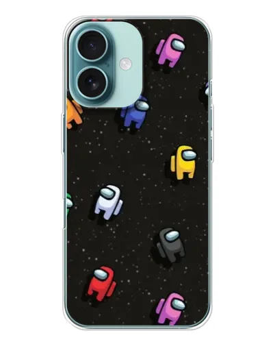 Чехол для iPhone 16 с картинкой «Космический паттерн Among Us»