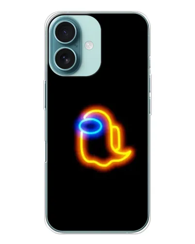 Чехол для iPhone 16 с картинкой «Among Us неоновое сияние»