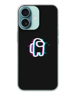 Чехол для iPhone 16 с картинкой «Among Us неон»