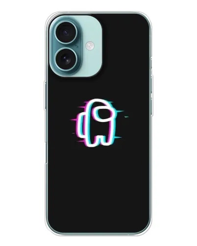 Чехол для iPhone 16 с картинкой «Among Us неон»