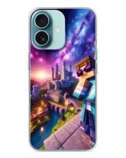 Чехол для iPhone 16 с картинкой «Стив и космос»