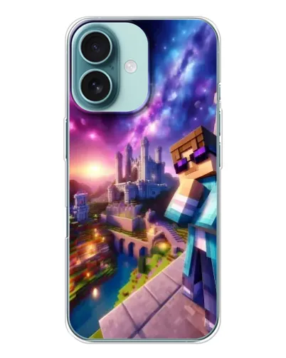 Чехол для iPhone 16 с картинкой «Стив и космос»